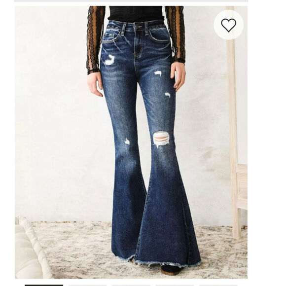 Flying Monkey High Rise Extreme Flare Stretch Jean 25x35 - Picture 1 of 7